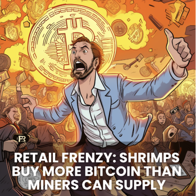 RETAIL FRENZY: SHRIMPS BUY MORE BITCOIN THAN MINERS CAN SUPPLY